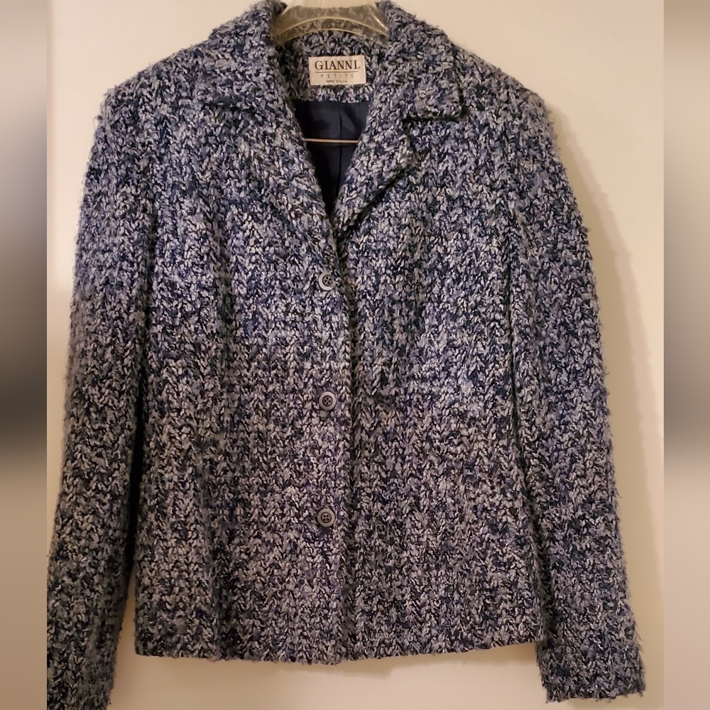 Tweed Cropped Jacket All Year Textured & Lined Gianni For Jeans & Skirt